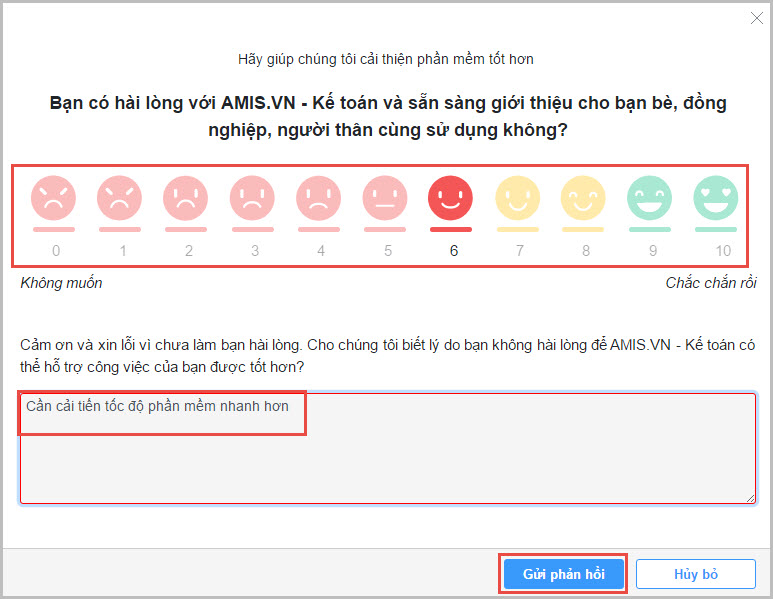 Khảo sát mức độ hài lòng của khách hàng amis act